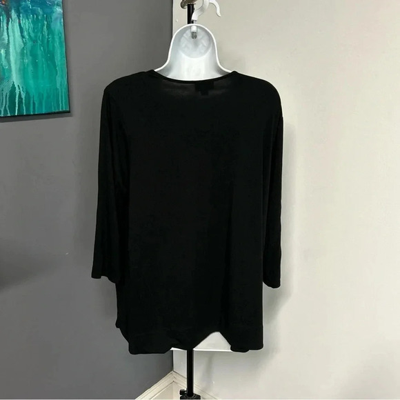 J Jill Top Women's 1X  Black Wearever Collection Pull Over Slinky Staple Stretch - Picture 3 of 8